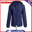 Fashion Solid Color Long Sleeve Hoodie Women Winter Zipper Loose Windbreaker