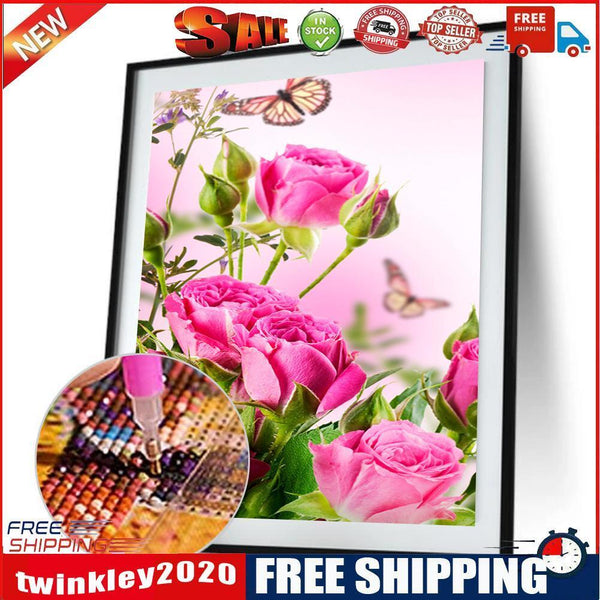 5D DIY Diamond Painting Rose Cross Stitch Embroidery Rhinestones Mosaic Kit