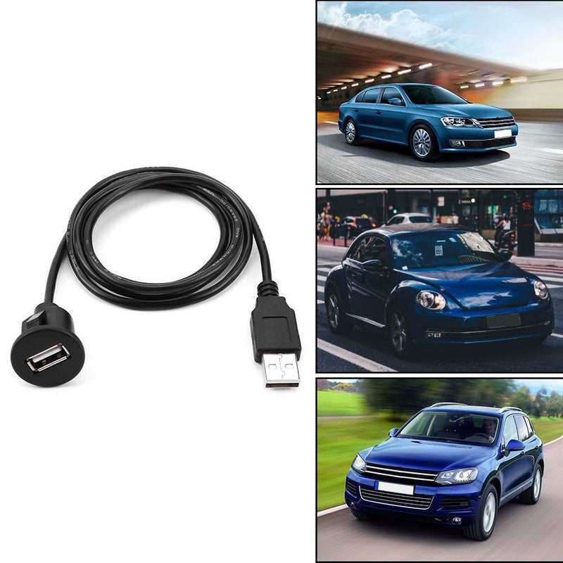 1m 3.28ft USB Male to Female Cable Extension Car Dash Mounting Universal Panel