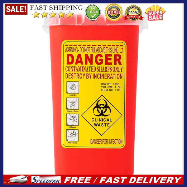 Disposal Sharps Container Bin Tattoo  Biohazard Piercing Needle Collect Box