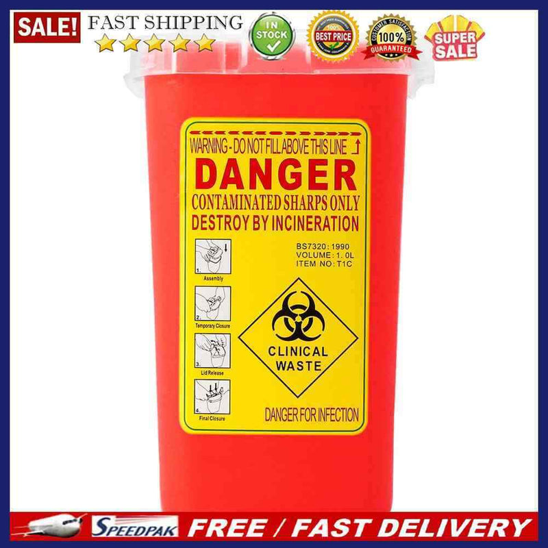 Disposal Sharps Container Bin Tattoo  Biohazard Piercing Needle Collect Box