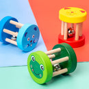 Baby Wooden Rattle Kids Early Education Cartoon Music Toys Infant Handbell Newly