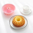 Silicone Cake Molds 6 inch Round Spiral Savoirin Pan Baking Tray (Pink A)