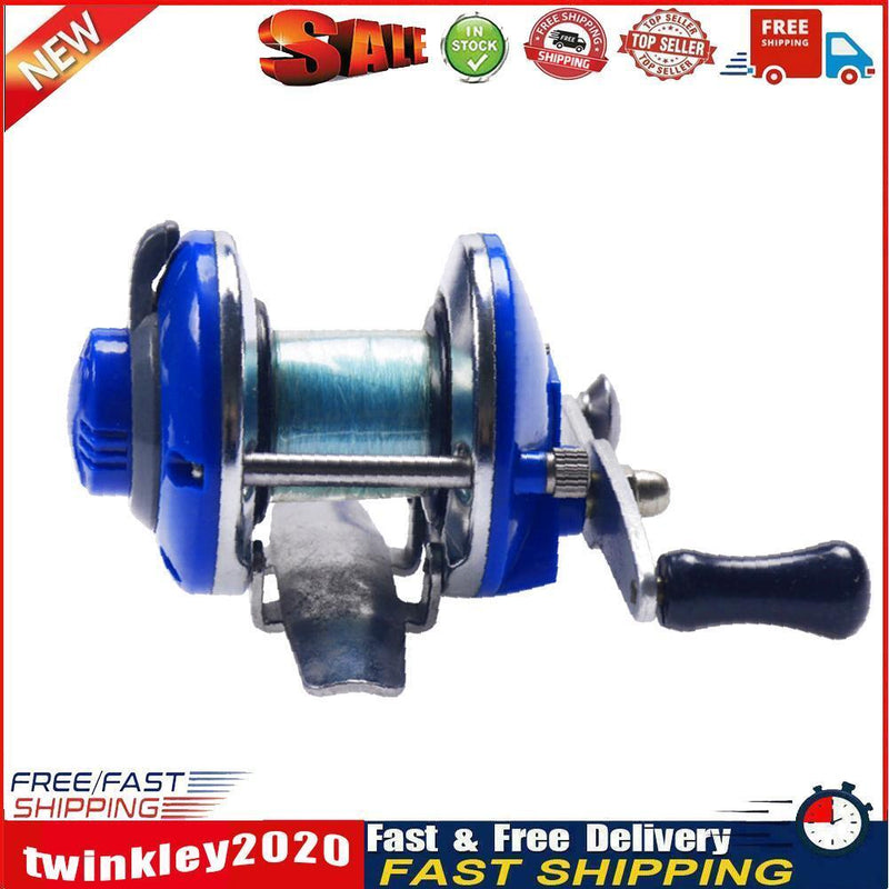 Winter Mini Baitcasting Boat Fishing Reel Roller Coil Fish Wheel (Blue) Newly