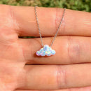 Fashion Trdeny Jewelry White Cloud Shape Stainless Steel Chain Pendant Necklace