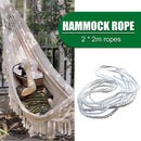 2pcs 2m Hammock Tied Rope Park Tree Hanging Swing Chair Bed Strap (White) Newly