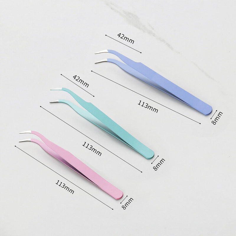 3pcs Diamond Painting Stainless Steel Tweezers Set DIY Tools (Elbow) Newly