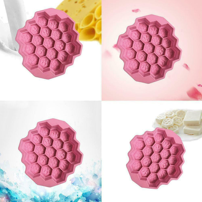 Bee Grid Silicone Square Cube Cake Decor Mould Candy Bake Cookie Chocolate F9Z3