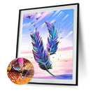 DIY Full Round Drill Diamond Painting 5D Fantasy Feather Poster Kit Craft