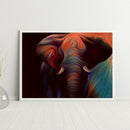 Colorful Elephant Drawing Frameless DIY Oil Paint by Numbers Canvas Decor