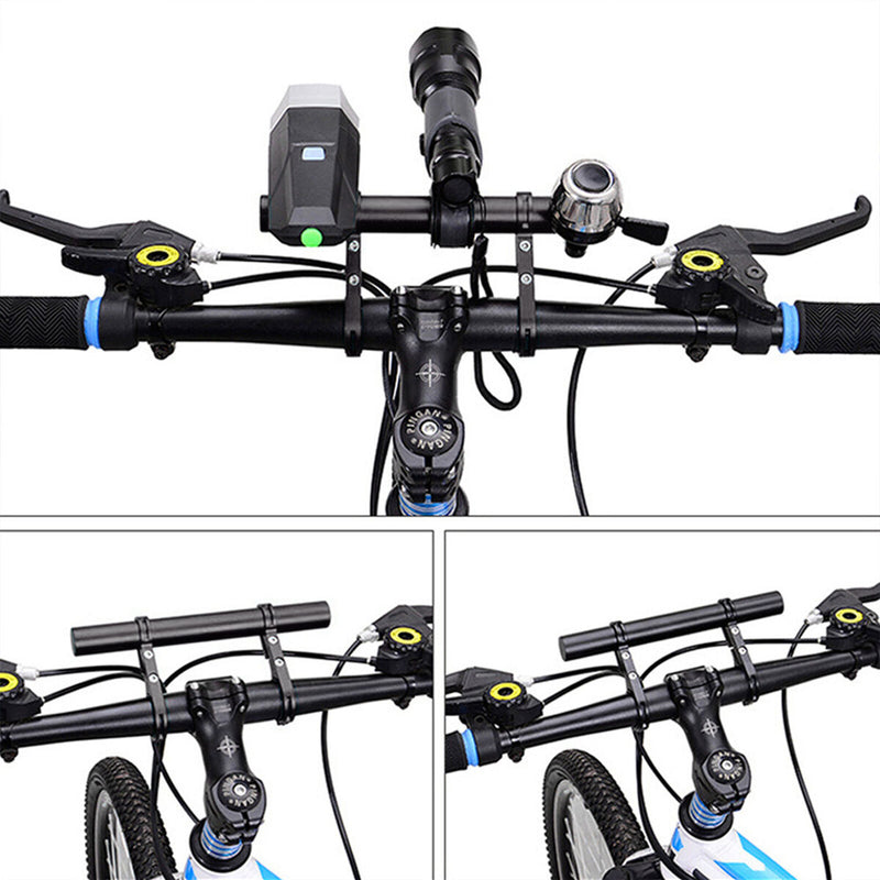 Bike Handlebar Extender Lightweight Durable Alloy Bracket Holder (Black)