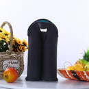 2 Bottles Neoprene Cooler Wine-bottle Bag Protective Cover (Sky Blue+Black)