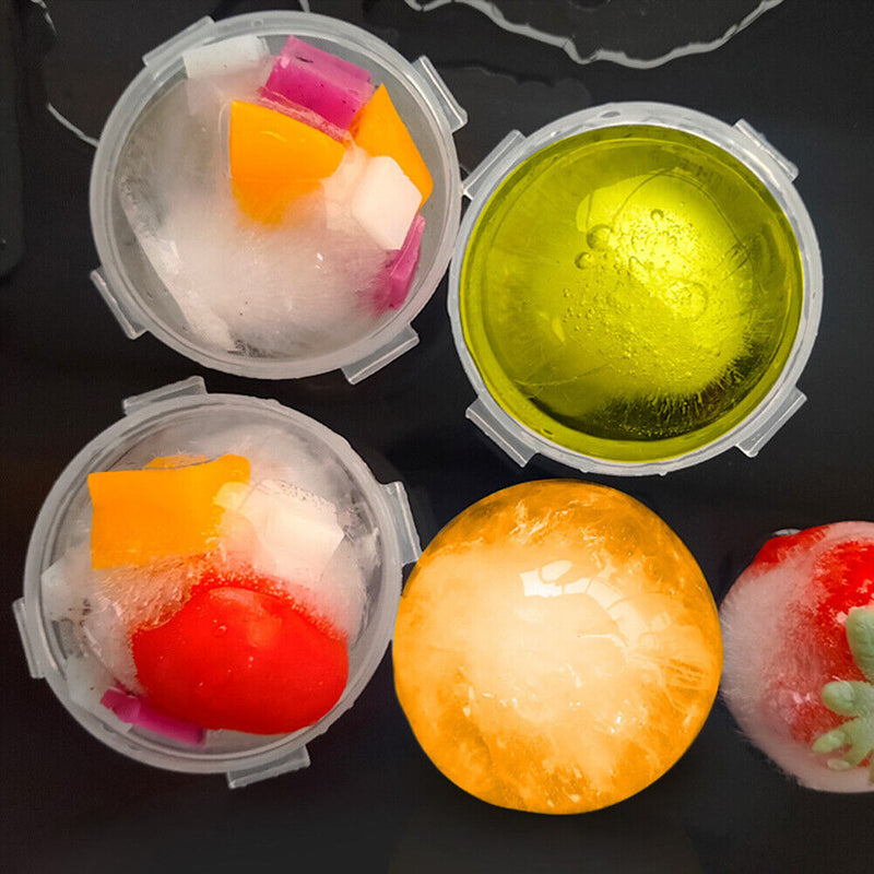 4pcs DIY Ice Ball Sphere Round Mold Funnel Whiskey Ice Cube Hockey Bar Accessory