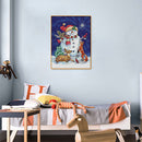 Midnight Snowman Full Cross Stitch 11CT Counted DIY Handmade Needlework Decor