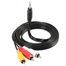 Male to Male Laptop Speaker AUX Cable Adapter Wire 3.5mm Jack to 3 RCA AV Cable