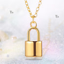 Metal Lock Pendant Crystal Clavicle Chain During Necklace Statement Jewelry