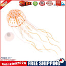 Simulation Artificial Jellyfish Glowing Aquarium Fish Tank Decor(Orange)