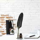 Retro Calligraphy Feather Dip Pen with 2 Nib Set Writing Gift Box (Black) Newly