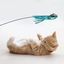 5pcs Funny Colorful Ring Paper Cat Stick Teaser Wand Playing Rod with Bell