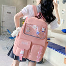 4pcs/Set Women School Backpacks Teenagers Girls Student Book Bag Satchel Mochila