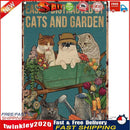 Garden Cat Metal Plate Tin Sign Plaque Poster for Bar Club Cafe Home (C) Newly
