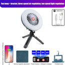 2 in 1 LED Tent Fan Rechargeable Lamp USB Charging Fan Light with Stand Newly