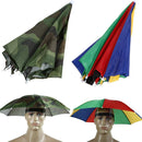5pcs 55cm Foldable Umbrella Fishing Hiking Hat Cap Camping Headwear (Camo)