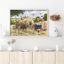 5D DIY Full Round Drill Diamond Paint Horse Cart Mosaic Rhinestone Art Picture