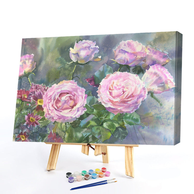 Flower Oil Paint By Numbers Kit DIY Acrylic Painting for Adults Home Decorati