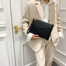 Women PU Leather Diamond Envelope Bag Quilted Clutch Purse Bag (Black)