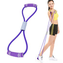 Yoga Resistance 8 Word Pull Rope Chest Expander Muscle Training (Purple)