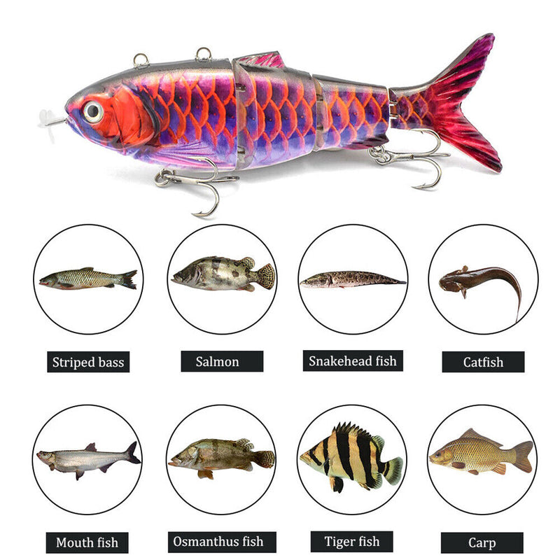 Robotic Fishing Lure Electric Wobbler 4-Segment Auto Swimbait USB (BL-2023)