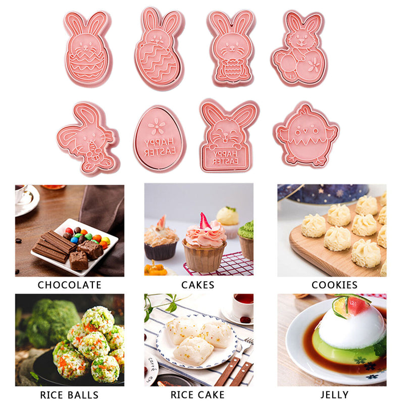 Cookie Cutter 8 Pack Easter Biscuit Cookie Mold Sugar Craft - Bunny Egg