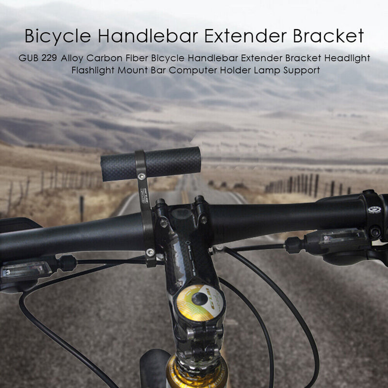 Carbon Tube Bicycle Handleable Extender MTB Bike Cycling Headlight Bracket Holder