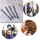 Metal Waved Hair Clip U-shaped Non-Slip Hair Pin for Thick Hair (Black) Newly
