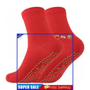Heating Socks Mugwort Wormwood Clearing Damp Foot Warm Massage (Red)