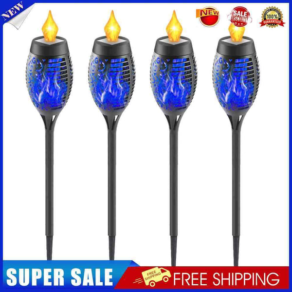 #A 1/2/4/6/8pcs Solar Flame Torch Light Lawn Lamp Holiday Landscape Lighting Dec