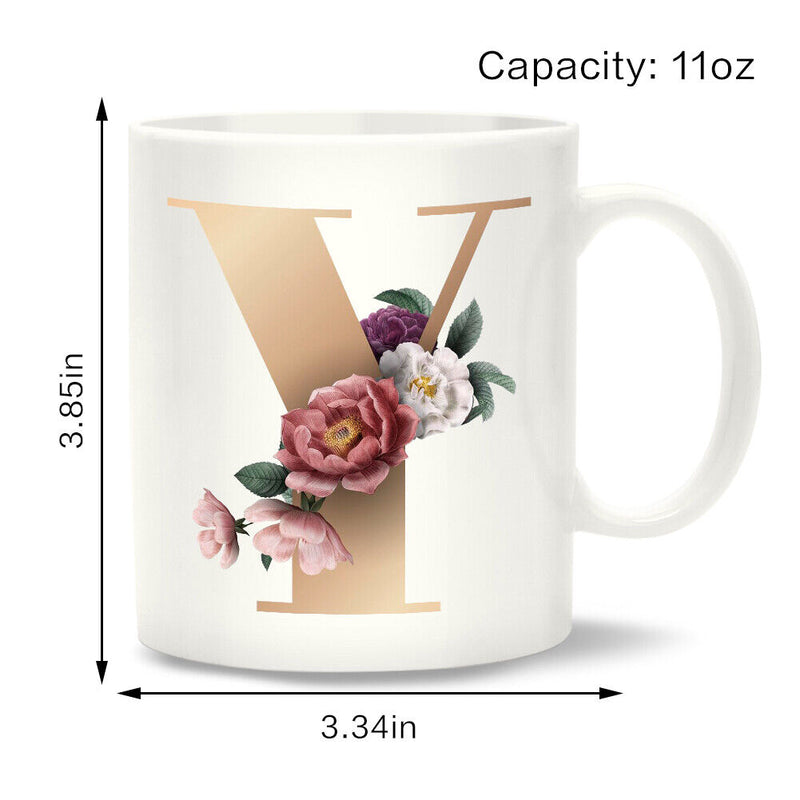 Unique Creative Ceramic Coffee Mugs with Letter Y Drinks Water Container