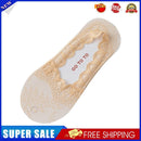 Fashion Pure Color Flower Lace Invisible Socks Women Boat Socks (Champagne)