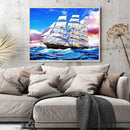 Paint By Numbers Kit DIY Sailboat At Sea Hand Painted on Canvas Oil Art Craft