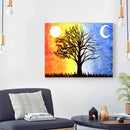 Sun Moon Tree Oil Painting By Numbers DIY Frameless Art Picture On Canvas