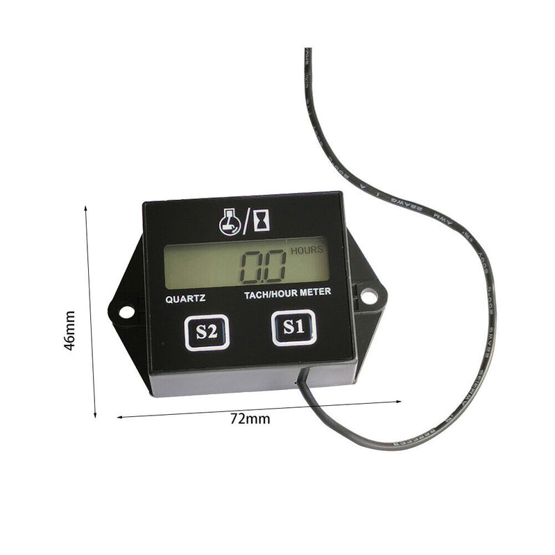Digital Motorcycle Tach Hour Meter Motorbike ATV Boat Engine Gauge Tachomet