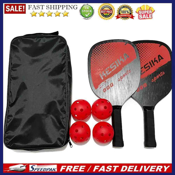 2pcs Pickle Paddles Rackets + 4 Balls Lightweight Outdoor Indoor Sports Racqu