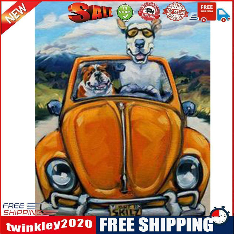 5D DIY Driving Dogs Full Square Drill Diamond Painting Kit Handicraft Art