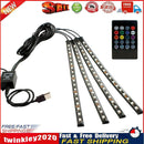 5V USB 4 in 1 LED Car Foot Light RGB SMD5050 72 LED Strip Ambient Lamp Newly