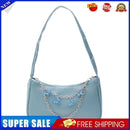 Retro Women Butterfly Chain Underarm Bag Casual PU Small Handbags (Blue)