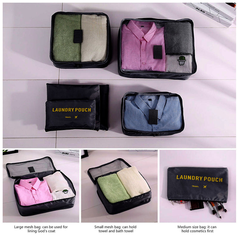 6 Pieces Packing Cubes Multi-functional Clothing Sorting Packages for Suitc