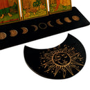 #A Wooden Tarot Card Base Moon Shape Tarot Display Stand Gifts for Enthusiast