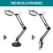 with Base& Clamp LED Lamp Black Desk Light Magnifier Magnifying Glass 10X