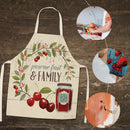 Family Print Kitchen Linen Apron Waterproof Home Cleaning Bibs (68x55cm)